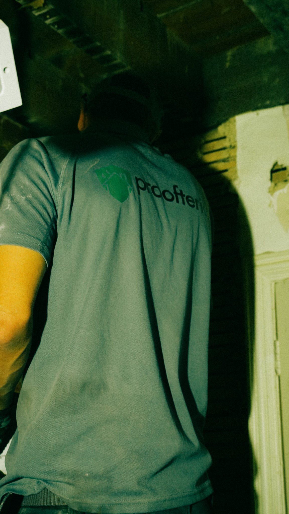 Proofterior brand detail on site equipment