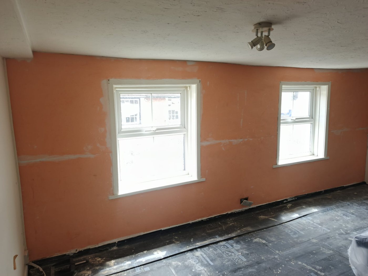The same style of wall after replastering